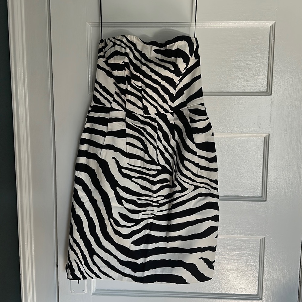 Off the shoulder zebra pattern dress